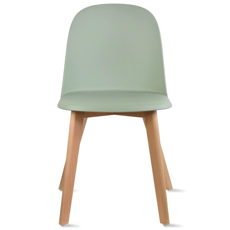 Set of 4 Plastic Dining Side Chair Wood For Event Kitchen Office Event Garden Patio Cafe