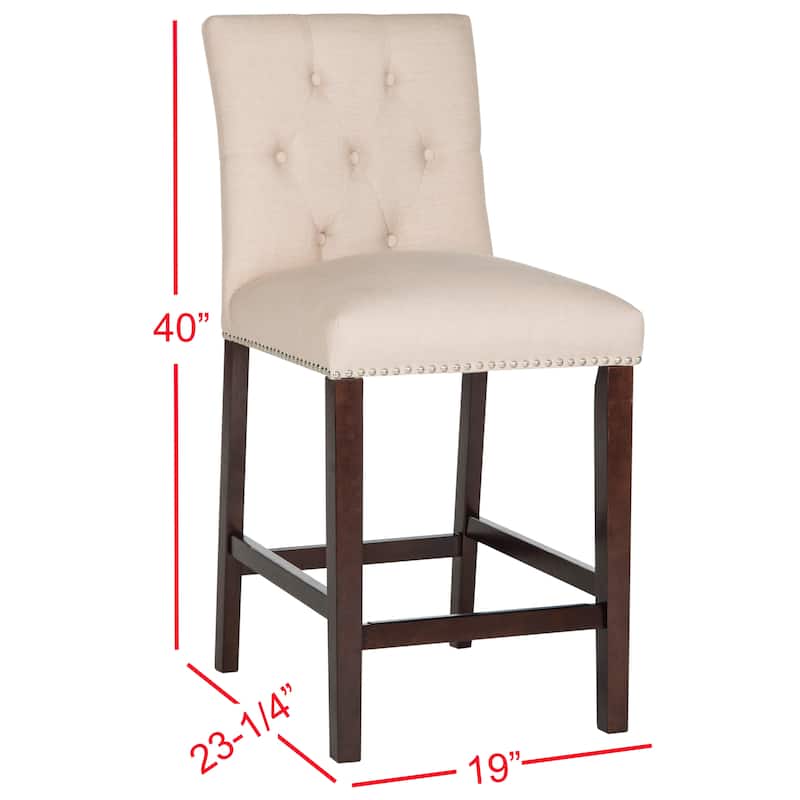 SAFAVIEH Lisel -27.5 Inch Counter Stool (Set of 2) - 19Wx23Dx40H