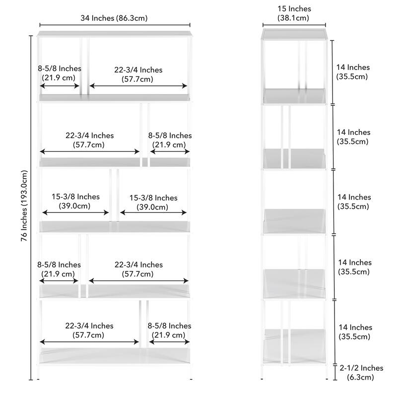Cortland 34'' Wide Rectangular Bookcase