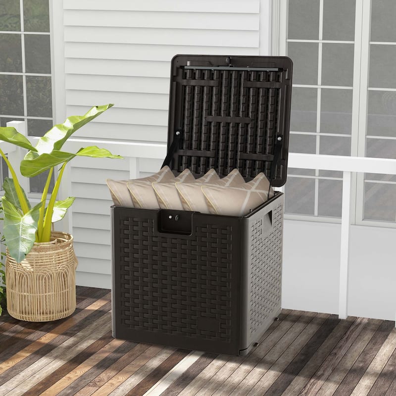 Costway 28/73/100/120/130 Gallon Patio Deck Box Outdoor Waterproof