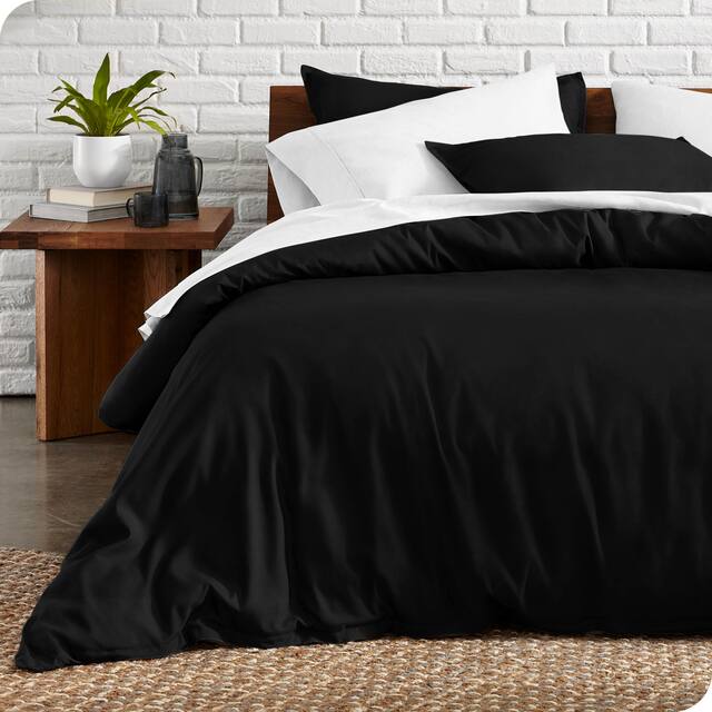 Bare Home Soft Hypoallergenic Microfiber Duvet Cover and Sham Set - Black - Twin - Twin XL