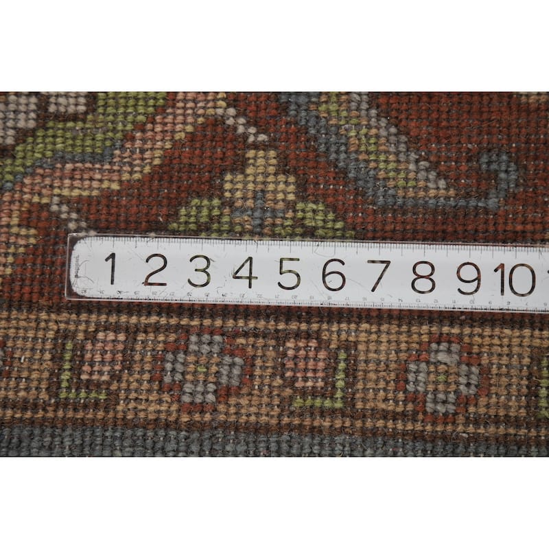 Hand Knotted Oriental 100% Wool Carpet Traditional Floral Navy Blue & Blues Heriz (serapi) Area Rug - 11' 10'' X 8' 10''