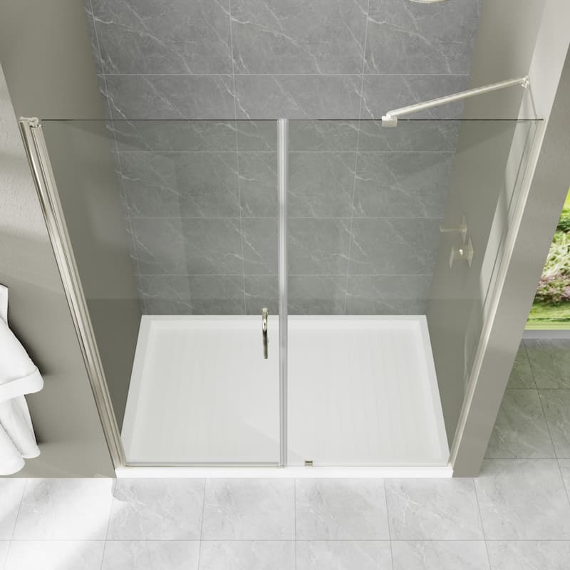60'' x 72'' Alu-frame Glass Shower Tub Door in Nickel/Gold