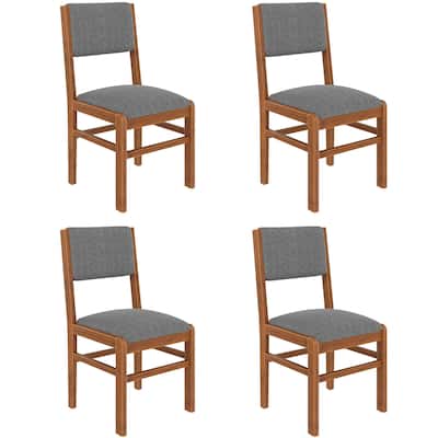 Dining Chairs Set of 4, Mid Century Modern Fabric Upholstered Kitchen Side Chairs, Farmhouse Dining Room Chair