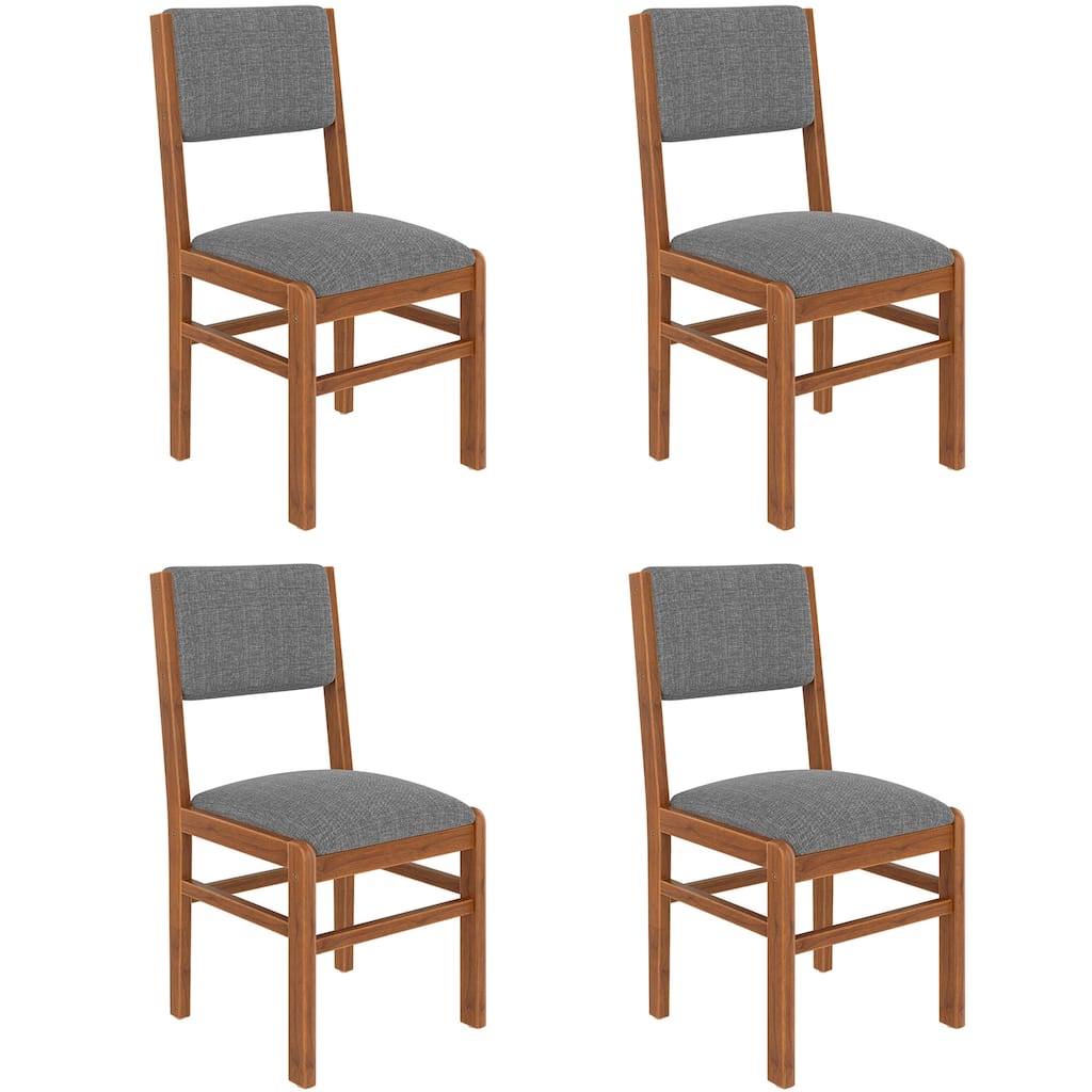 Dining Chairs Set of 4, Mid Century Modern Fabric Upholstered Kitchen Side Chairs, Farmhouse Dining Room Chair