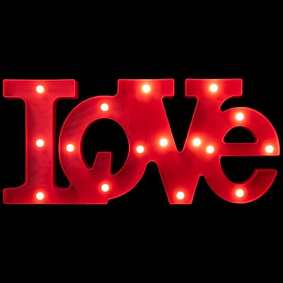 LED Love Sign Valentine's Day Marquee Style Wall Light - 20" - Red