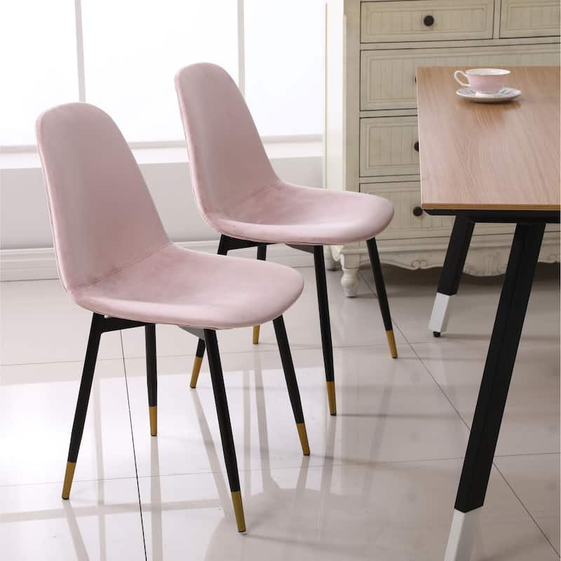 Roundhill Furniture Lassan Contemporary Fabric Upholstered Dining Chairs (Set of 4)