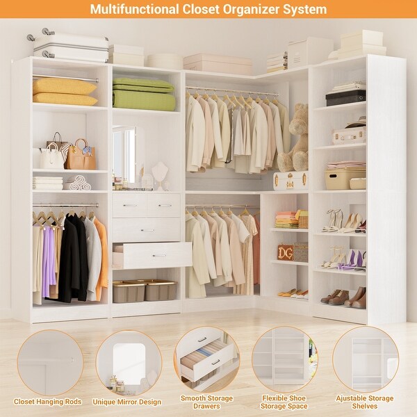 Cimly Set of 4 111'' Freestanding Closet Organizer, Space