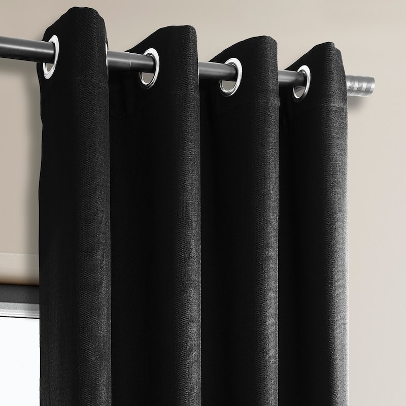 Exclusive Fabrics Faux Linen Grommet Room Darkening Curtain (1 Panel)