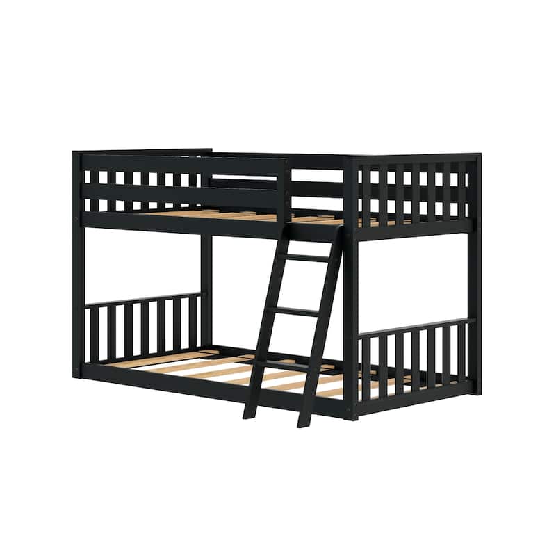Max and Lily Scandinavian Twin over Twin Low Bunk Bed
