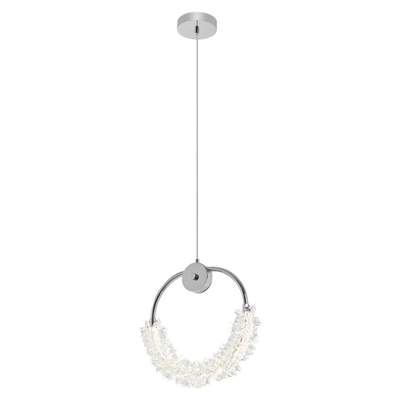 Modern Crystal Chandelier Bedside Lamp LED Hanging Bar Lighting - N/A - Siliver