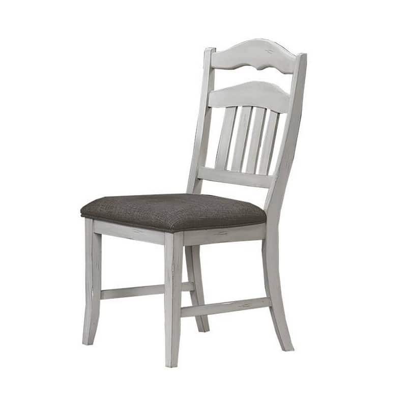 White/Gray Fabric Upholstered Wood Frame Dining Chair, Sturdy Dining Chair for Dining Rooms - 21.75