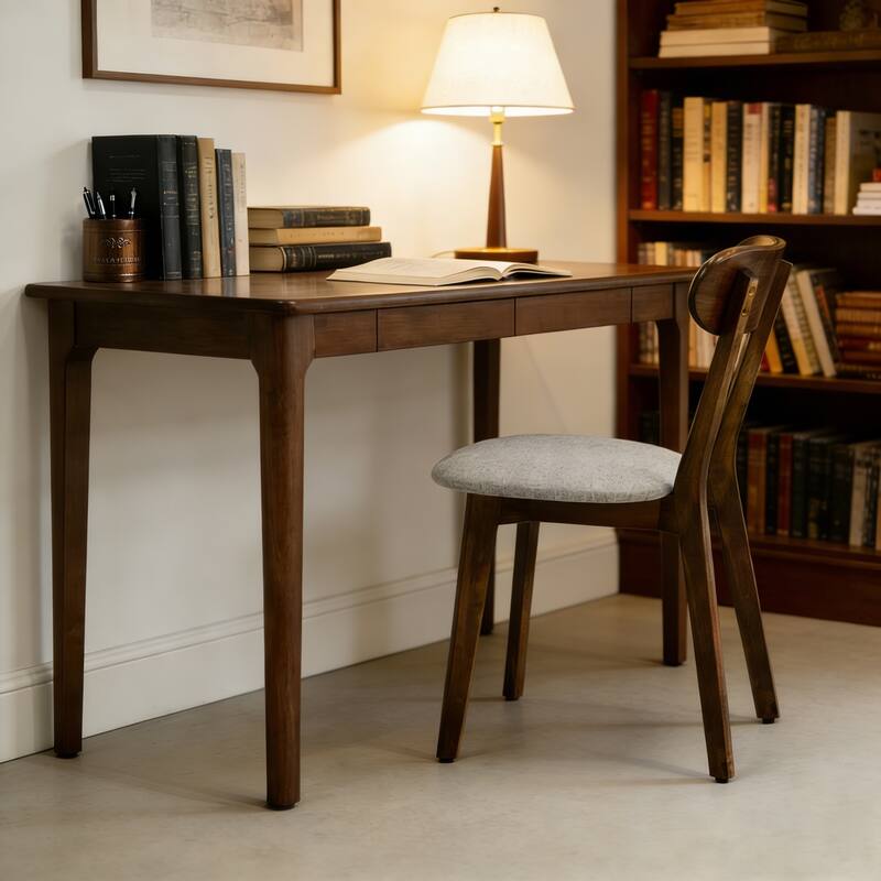 Solid Wood Dining Chairs Set of 2, Mid Century Modern Dining Chairs with Upholstered for Dining Room, Kitchen