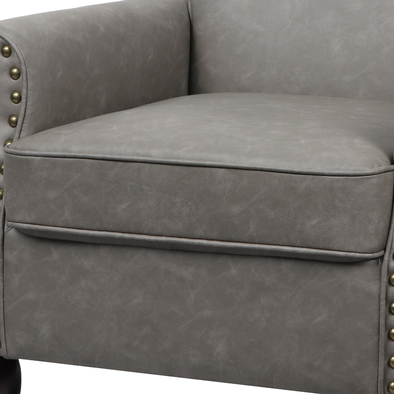 Mid-Century Modern Accent Chairs with Nailhead Trim