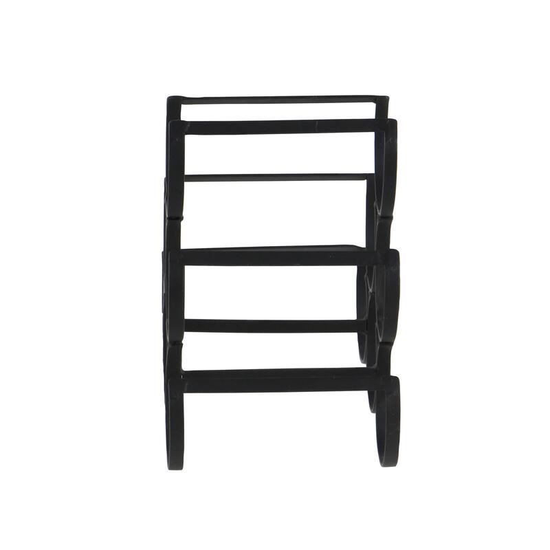 Black Metal Minimalistic 6 Bottle Wine Rack with Curved Holders