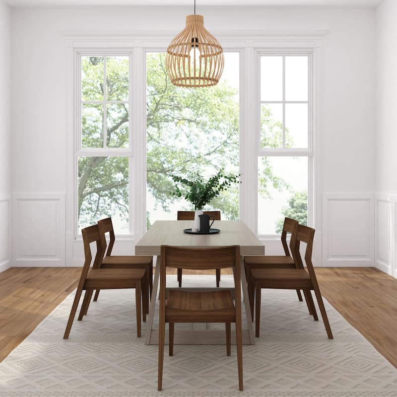 Plank and Beam 72" Classic Solid Wood Dining Table and Chairs Set