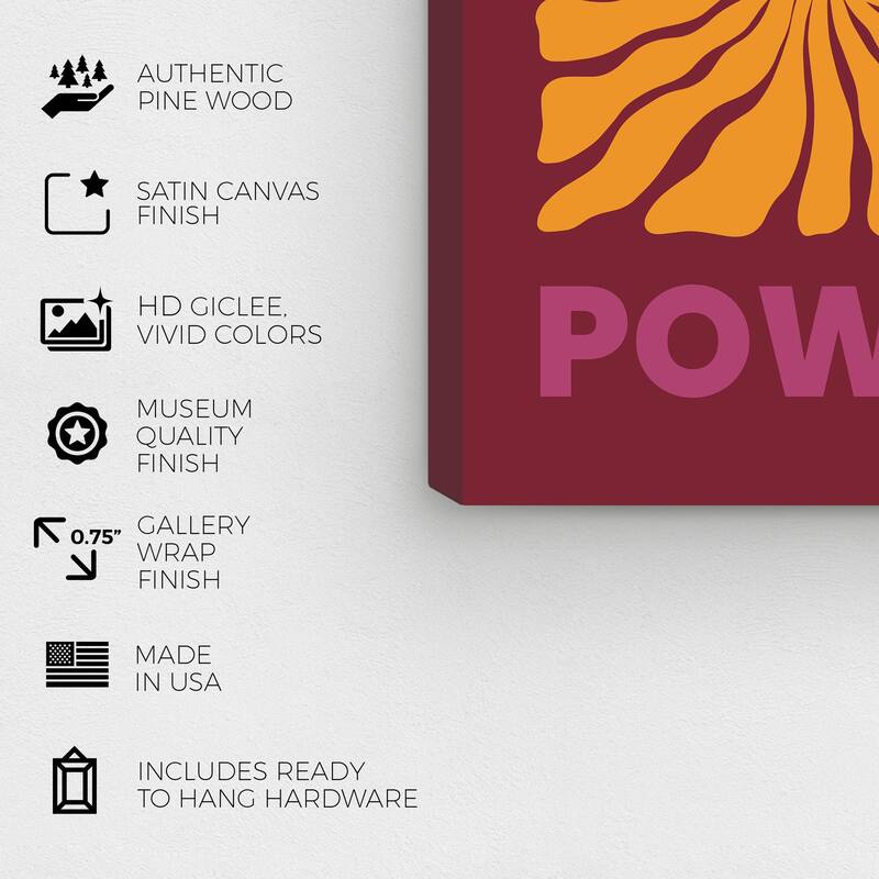 Wynwood Studio Canvas Advertising Flower Power in Autumn Orange and Apricot Modern & Contemporary Wall Art Canvas Print
