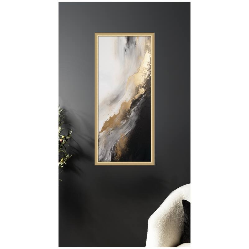 Kate and Laurel Framed Art Luxe Drift Modern Glamour Abstract by The Creative Bunch Studio