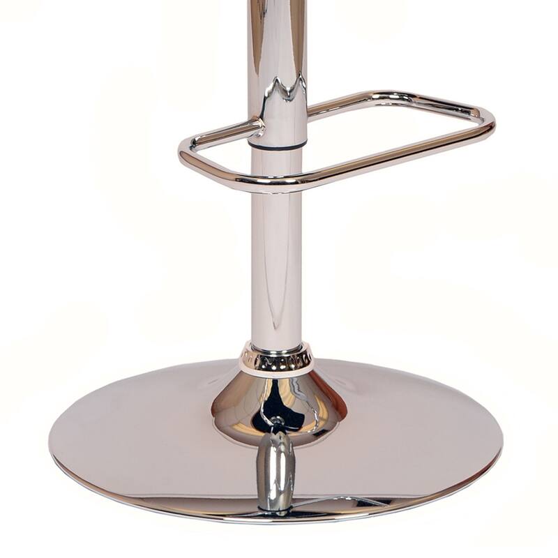 Adele Walnut Wood and Black Upholstered Swivel Bar or Counter Height Adjustable Bar Stool
