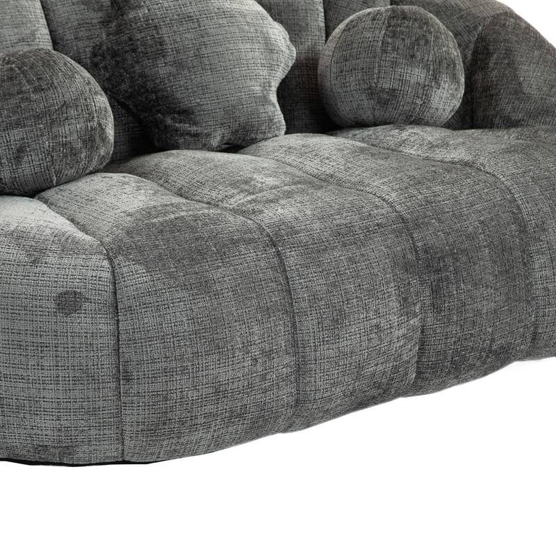 HOMEFUN Chenille Upholstered Durable Comfort Lounger Bean Bag Lazy Sofa