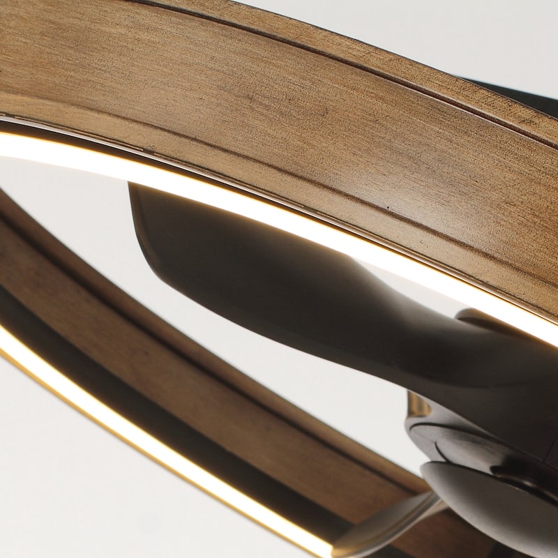 27" Farmhouse Fandelier Ceiling Fan with LED Light