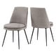 preview thumbnail 6 of 36, Saki Upholstered Dining Chairs (Set of 2) by iNSPIRE Q Modern Iron Grey Metal Legs - Dark Grey Chenille Fabric