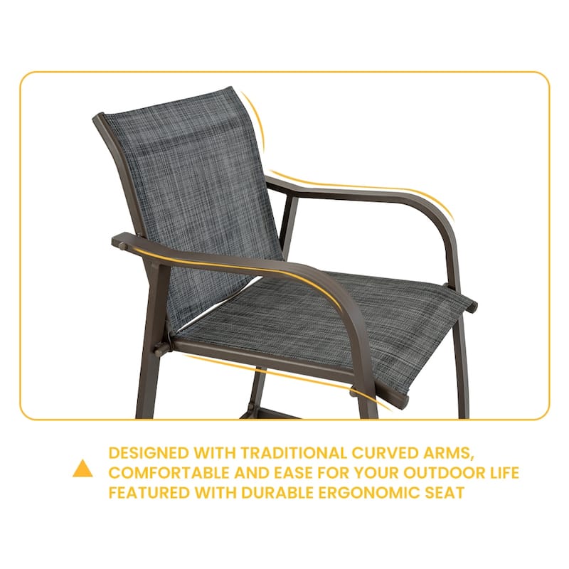 Crestlive Products Outdoor Outdoor Cast Aluminum Swivel Bar Stools with Sunbrella Cushion