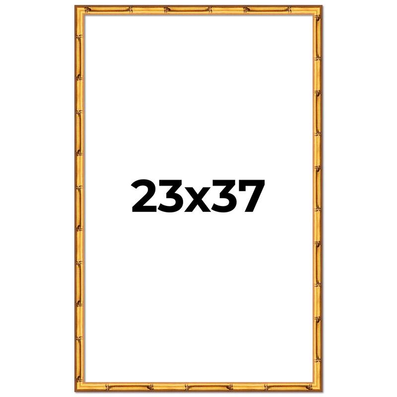 23x37 Frame Gold Bamboo Picture Frame Modern Photo Frame Includes UV Acrylic Shatter Guard Front Acid Free Foam Backing Board