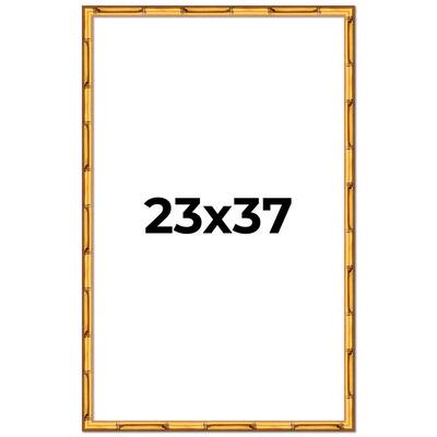 23x37 Frame Gold Bamboo Solid Wood Picture Frame | 1 Inch Moulding