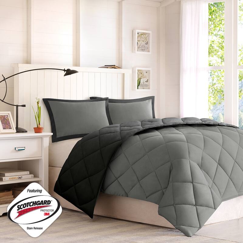 Twin/Twin XL 3M Scotchgard Diamond Quilting Reversible Down Alternative Comforter Set