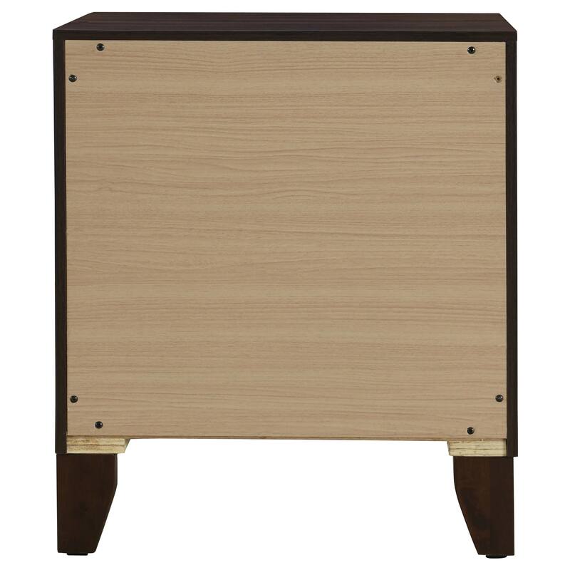 Anza Walnut 2-drawer Nightstand Bedside Table