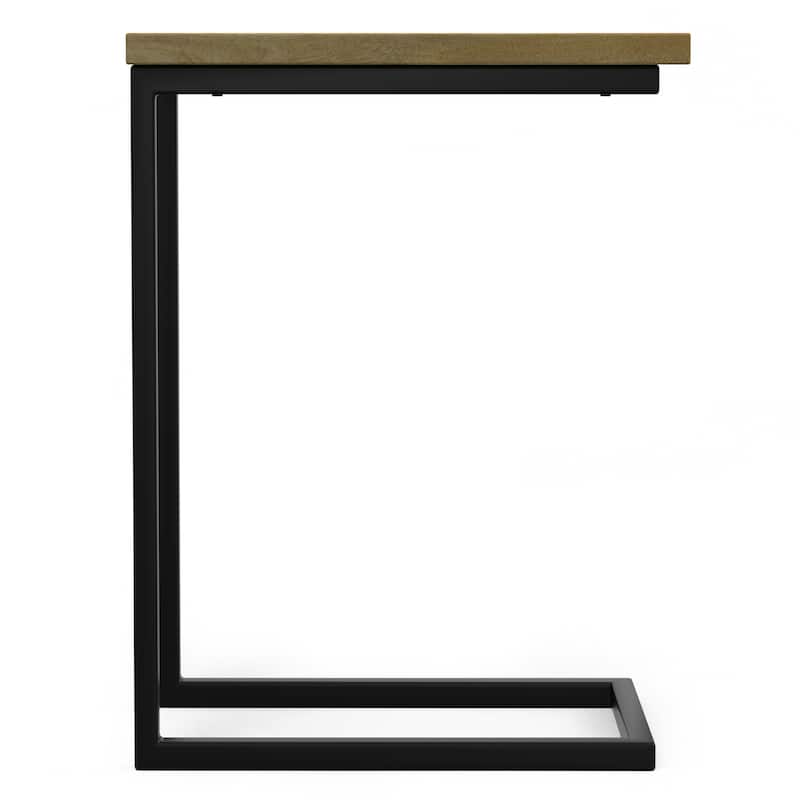Simpli Home Skyler MANGO WOOD & Metal 18" Wide Industrial C Side Table in Natural, Fully Assembled - 18 inch Wide 