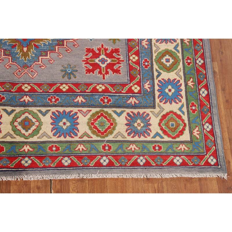 Kazak Oriental Area Rug Hand-Knotted Home Decor Wool Carpet - 6'1" x 8'10"