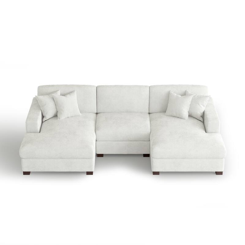 Modern Upholstered Chenille Modular Sectional Sofa with 2 Chaise