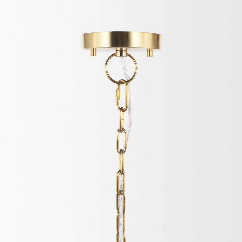Sadah Tall Clear Blown Glass w/ Gold Metal Pendant Light - 11.3L x 11.3W x 21.0H