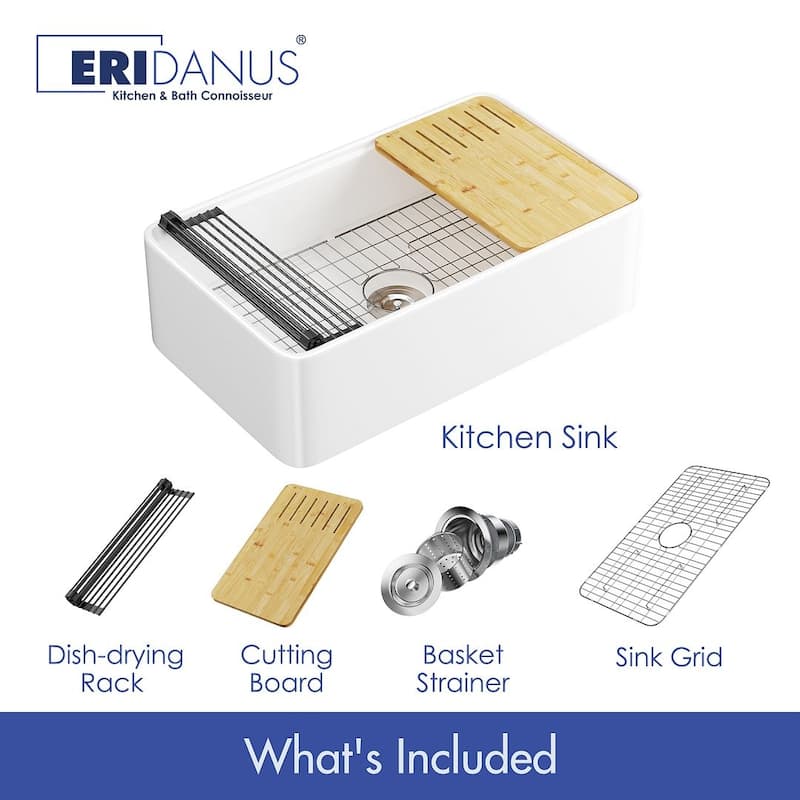 Eridanus Fireclay Workstation Farmhouse Kitchen Sink