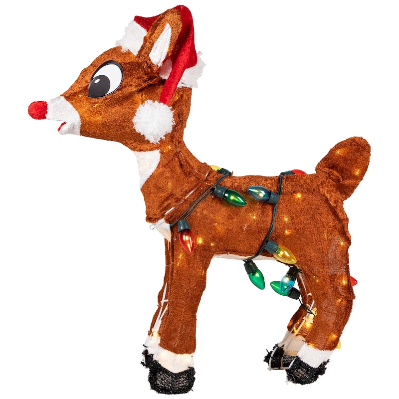 24" Lighted Rudolph String Lights Christmas Outdoor Yard Decoration - Brown