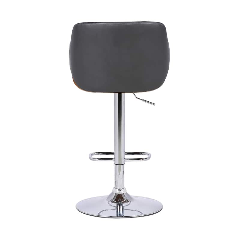 Toby Modern Adjustable Bar Stool, Upholstered Swivel Counter Height Chair with Metal Base