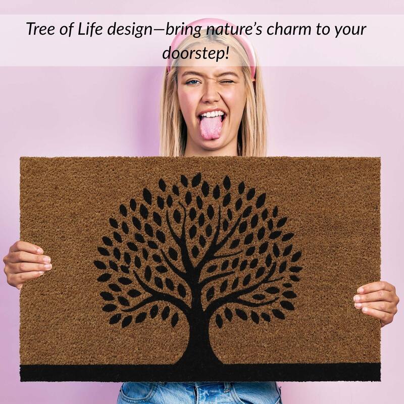 Tree of Life Coir Doormat 30x18 Inches
