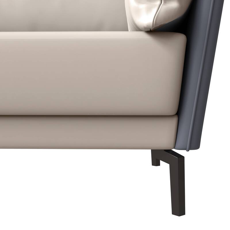 Luxify 3-Seater Leather Sofa in Upholstered Leather with Metal Legs & Removable Cushions for Living Room & Lounges