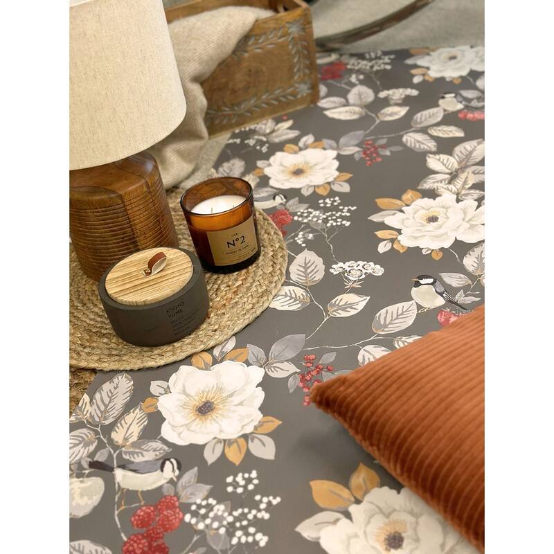 Belgravia Decor Bramble Charcoal Floral Wallpaper