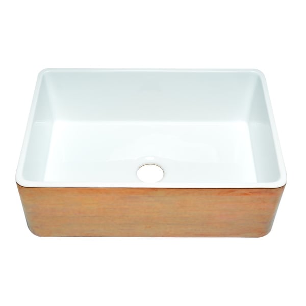 ALFI brand ABHC3020SB Hammered Copper/Fluted 30 inch Reversible Single Fireclay Farmhouse Kitchen Sink - Brown. Opens flyout.