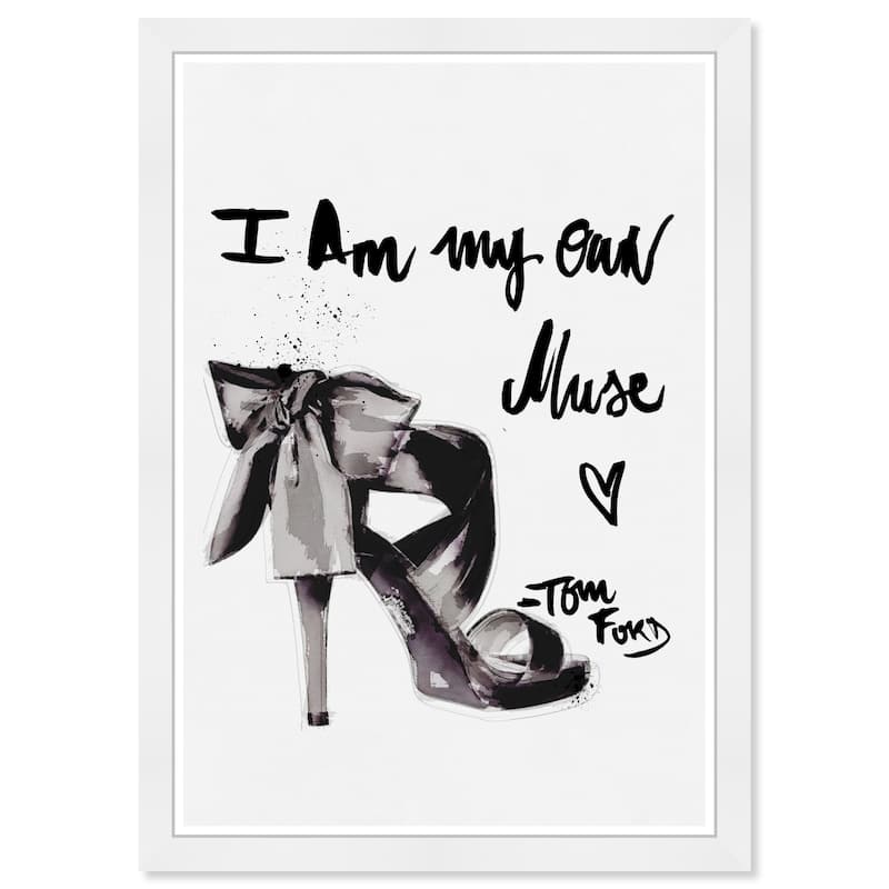 Wynwood Studio Prints Fashion and Glam My Own Muse Gray and Dark Gray Modern & Contemporary Wall Art Canvas Print