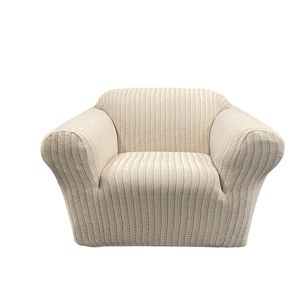 SureFit Home Decor Stretch Printed Velvet Ottoman Slipcover. Opens flyout.