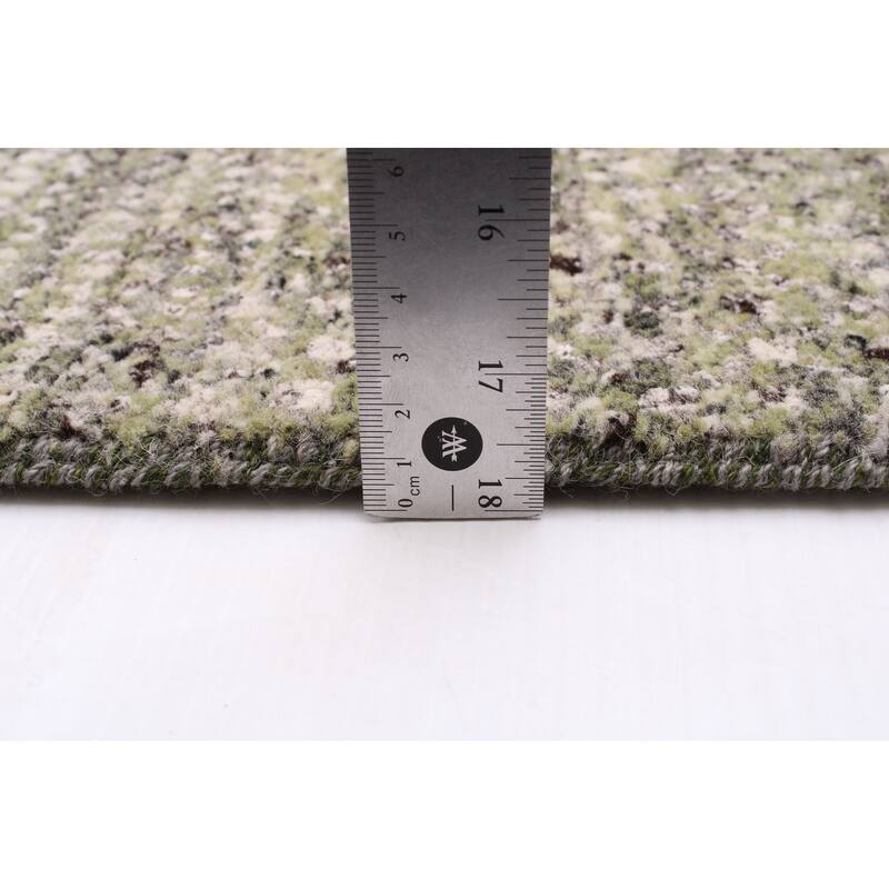 ECARPETGALLERY Hand-knotted Silk Shadow Light Green Wool Rug - 7'11 x 10'5