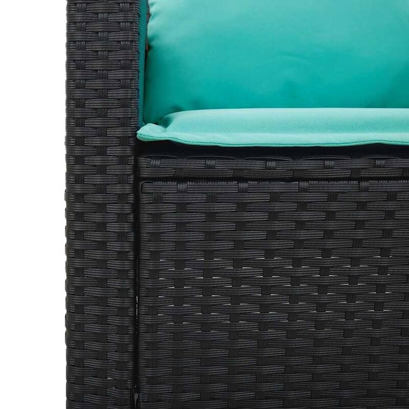 vidaXL 6 Piece Patio Sofa Set with Cushions Black/Brown/Gray Poly Rattan