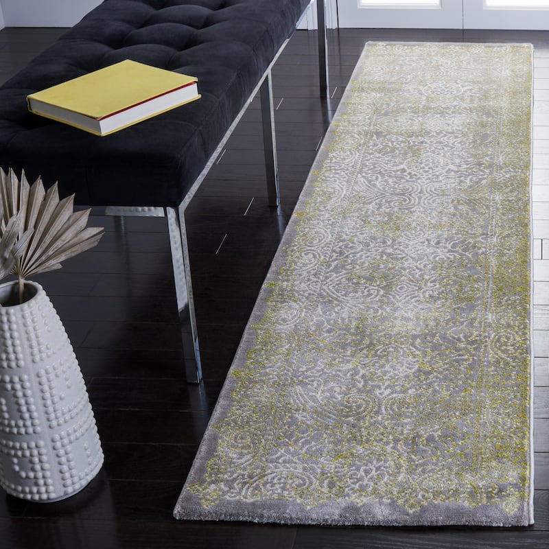 SAFAVIEH Passion Elizbeth Vintage Distressed Boho Oriental Rug - 2'2" x 8' Runner - Grey/Green