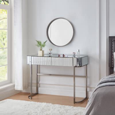 Mirrored Console Dressing Table with 2 Drawers