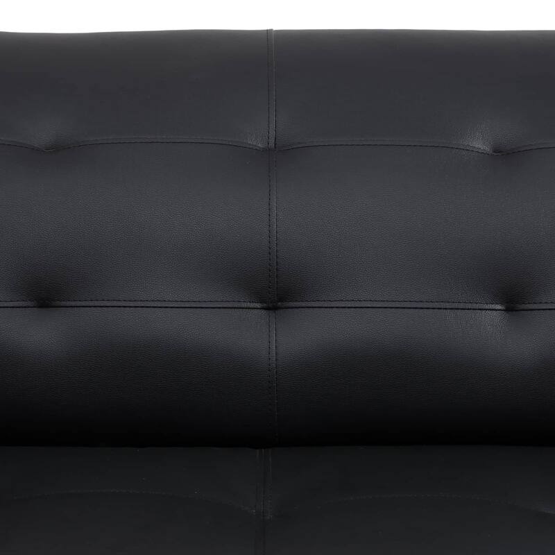 Black & White Faux leather 1 Seat Living Room Sofa