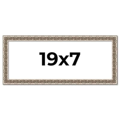 19x7 Frame Silver Versailles Ornate Solid Wood Picture Frame | 1 Inch